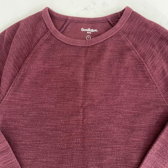Goodfellow & Co Standard Lg Slv Crew Nk Cotton Blend T Shirt Burgundy Sz S - Picture 4 of 6